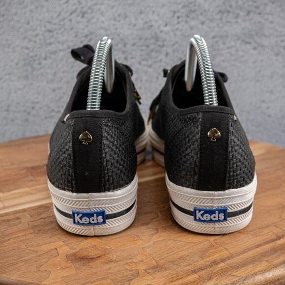 Keds Kate Spade Black Lace Up Platform Sneakers Womens Size 10 - Picture 5 of 8